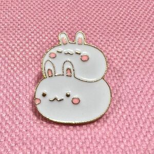 Kawaii Stacking marshmallow bunnies enamel pin